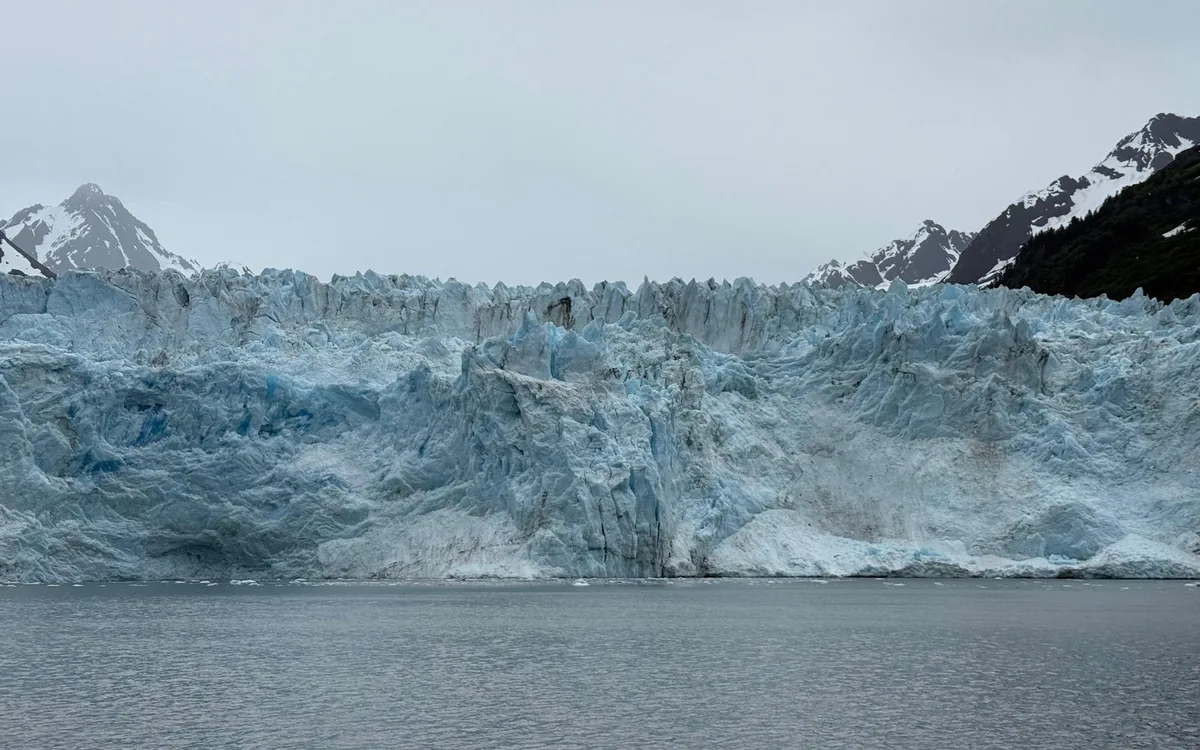 Una famiglia alla ringhiera di una nave da crociera a Kenai Fjords con binocoli, con lo sguardo rivolto verso la baia